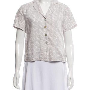 NWRachel Zoe Short Sleeve Collared Boxy Top  Linen